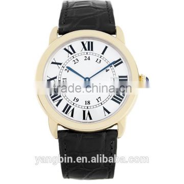 Guangzhou market unisex watch leathr band japan quartz movt watch