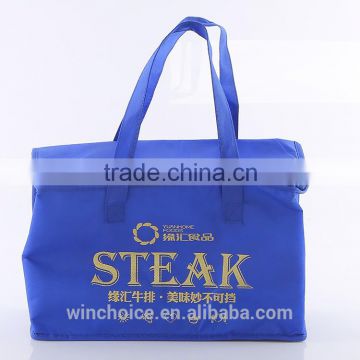 non-woven fabric insulated cooler lunch bag ,ice bag for picnic frozen food ,zipper closure