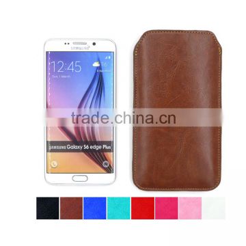 For 5.5" smart phone Premium leather cover pouch