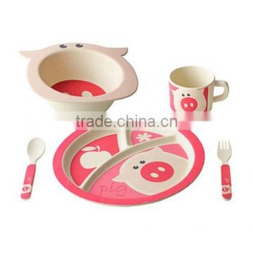 Eco-friendly kids dinnerware set- Pig design