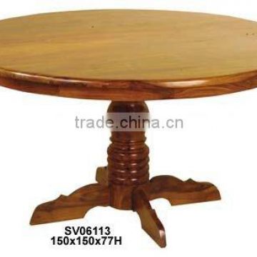 round dining table,wooden furniture,dining room furniture,sheesham wood furniture