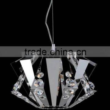 Contemporary stainless steel hanging lamp crystal pendant lamp