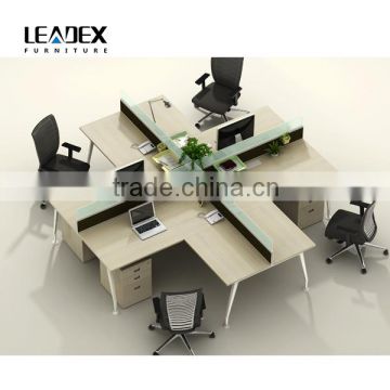 slim modern design office furniture workstations with add-on glass