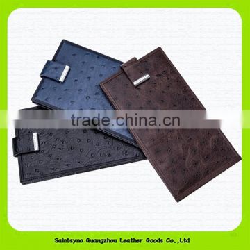 15221 Newly ostrich leather waterproof durable note board custom in wholesale