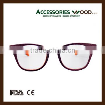 High Quality Wood reading optical glasses frame with resin lenses