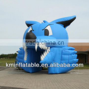 inflatable wolf head sports tunnel