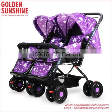 China Factory High Quality Steel 2-in-1 Double Baby Strollers