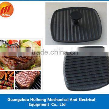 High temperature resistant round cast iron grill press plate for meat,bbq,steak