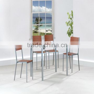 Best quality gold metal frame PVC/MDF dining table set furniture