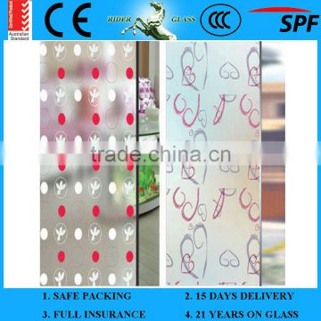 3-19mm Decorative Glass pieces Interior frosted Doors