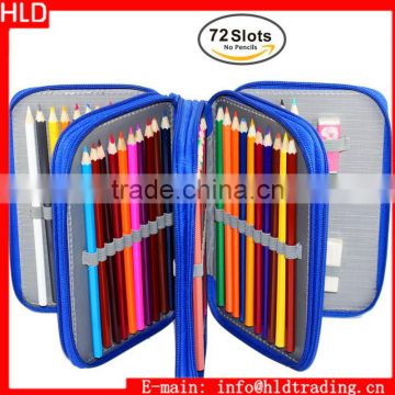 Factory Wholesale Anti Compression Zippered 72 Slots Colored Pencil Pouch