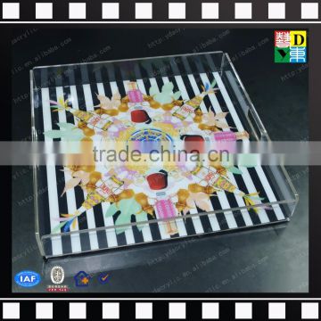 2017 Decorative acrylic serving tray with handle