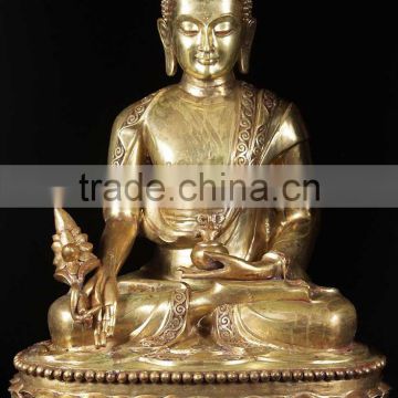 Regional Feature antique metal life-size buddha thai bronze statue