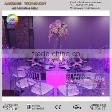 tavoli led wedding table in pink color