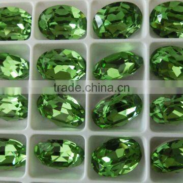 18*25mm cheap bling sew on oval stone factory sell garment beads