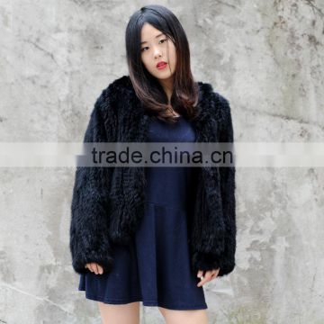 CX-G-A-44B Top Quality Genuine Rabbit Fur Garment/ Real Fur Jacket Winter Women
