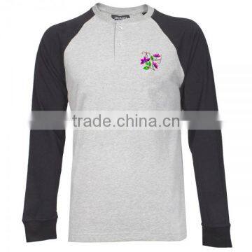 Crew neck embroidered raglan long sleeve sweateshirt