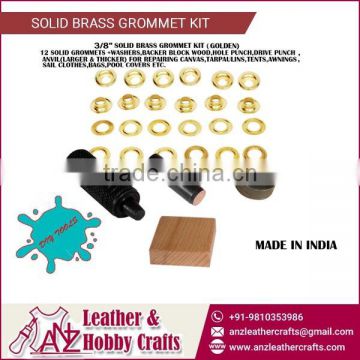 3/8 " Solid Brass Grommet Kit with Washer and Backer