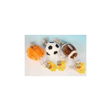 Plush pet ball with cotton rope toys