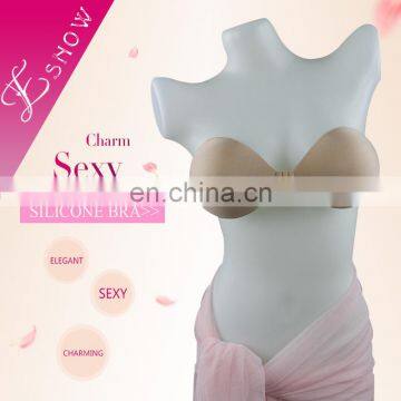 ES6618 2016 China Wholesale Fashion and Sexy Push up Invisible Silicone Bra Underwear