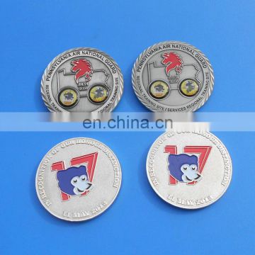 custom engraved logo cute cartoon character souvenir coin with soft enamel