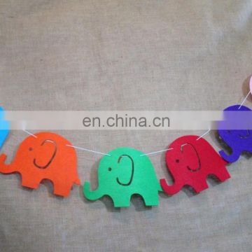 Multicolor various shapes felt bunting garlands for Baby Room Art Nursery decoration