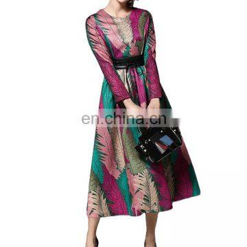 2020 Hot Wholesale New Spring Fall Women's Long Sleeve Printed Long Dress