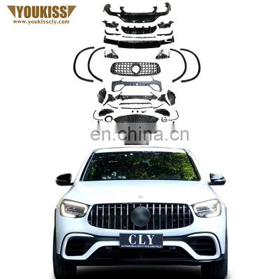 Genuine Bodykit For 2020 Benz GLC C253 X253 Coupe Upgrade GLC63S AMG Front Car Bumpers Grille Front rear wheel arch diffuser tip
