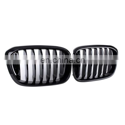 Glossy black single slat line front grill for BMW X3 X4 G01 G02 high quality double  bumper grill for BMW 2018-IN
