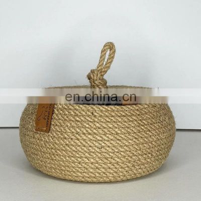 Hot Sale Home Decor Jute storage basket, kitchen accessories Rope basket with lid Vietnam Supplier
