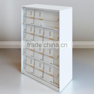 4 Tiers Steel Magazine Storage Display Cabinet