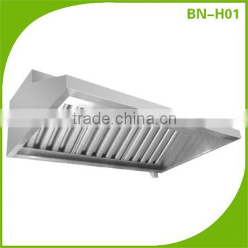 Industrial Chinese Stainless Steel Kitchen Exhaust Range Hood For Restaurant Equipment (easy to clean)