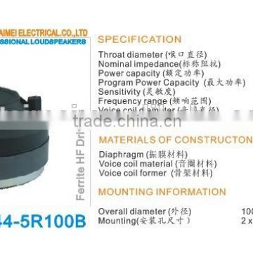 44.4mm audio speaker parts compression driver unit