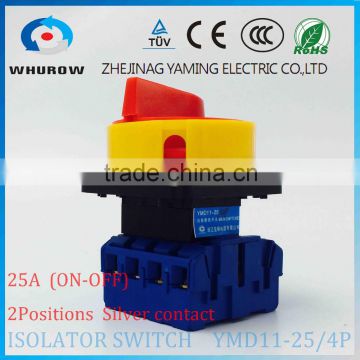 Isolator switch YMD11-25/4P load break switch universal power cut off switch 25A 4 Phase changeover cam switch sliver contacts
