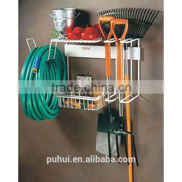 wall mounted garden tools organizer rack with multi function