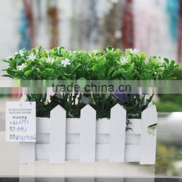Cheap Fake Potted Artificial Flowers in Lavender with Plastic Pot for Sale