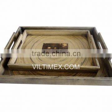New design bamboo serving tray with coconut