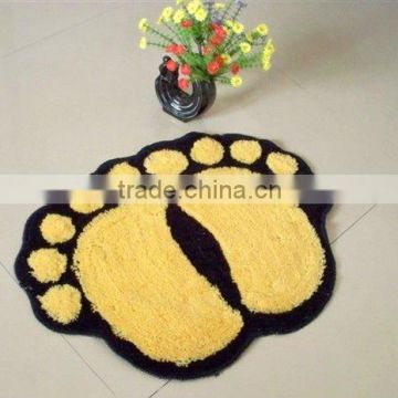 Microfibre polyester shaggy feet shape mat