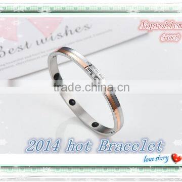 P083 Noproblem germanium titanium bio magentic personalized health energg crystal bracelet