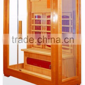 full glass door ceramic heater infrared wooden foot sauna