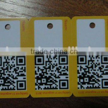 Plastic ring tags with QR barcode