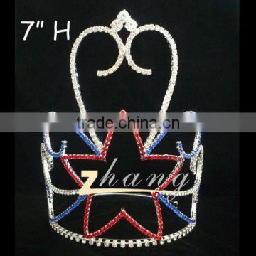 Large Red and Blue star patriotic pagaent crown