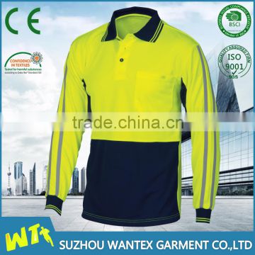 high quality polyester working shirt wholesale fluo yellow shirt high quality polo shirt