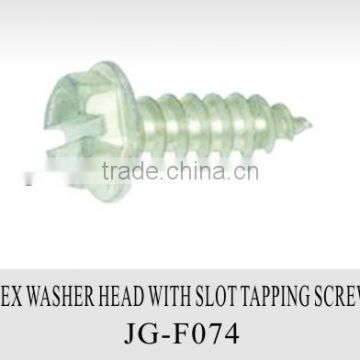 Hex washer head with slot tapping screw