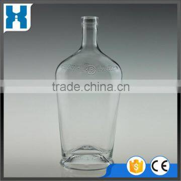 750ML CLEAR EMPTY GLASS LIQUOR BOTTLE FOR SALE