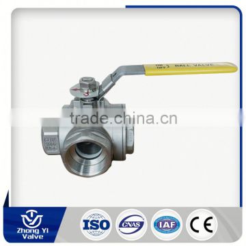 OEM Chinese factory thread reduce port thread 3 way ball valve iso mounting pad