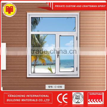 White colorful style aluminum double layer glass casement window models for family