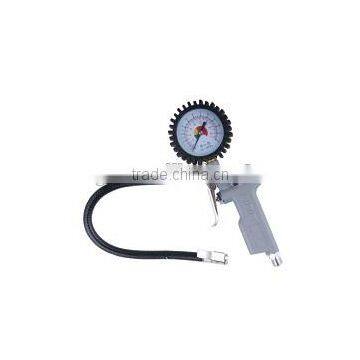 tire infating gun with brass tire chuck and tire gaue