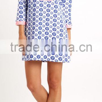 Hot sale cover up beach embroidery printed dress