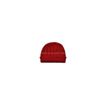 women knitted pure cashmere cable hats and cap